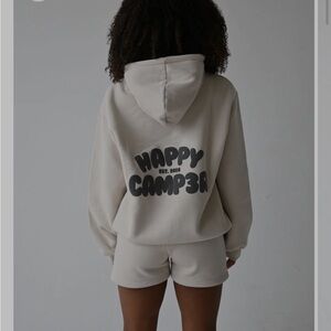 Happy Camper puff series sweatshirt.
